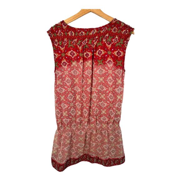 Mng Mango Suit Womens size 6 Drop Waist Sleeveless Beaded Day Mini Dress Red - Picture 2 of 11